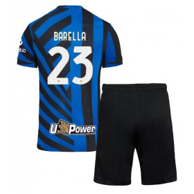 Inter Milan Nicolo Barella #23 Domaci Dres za djecu 2024-25 Kratak Rukav (+ Kratke hlače)